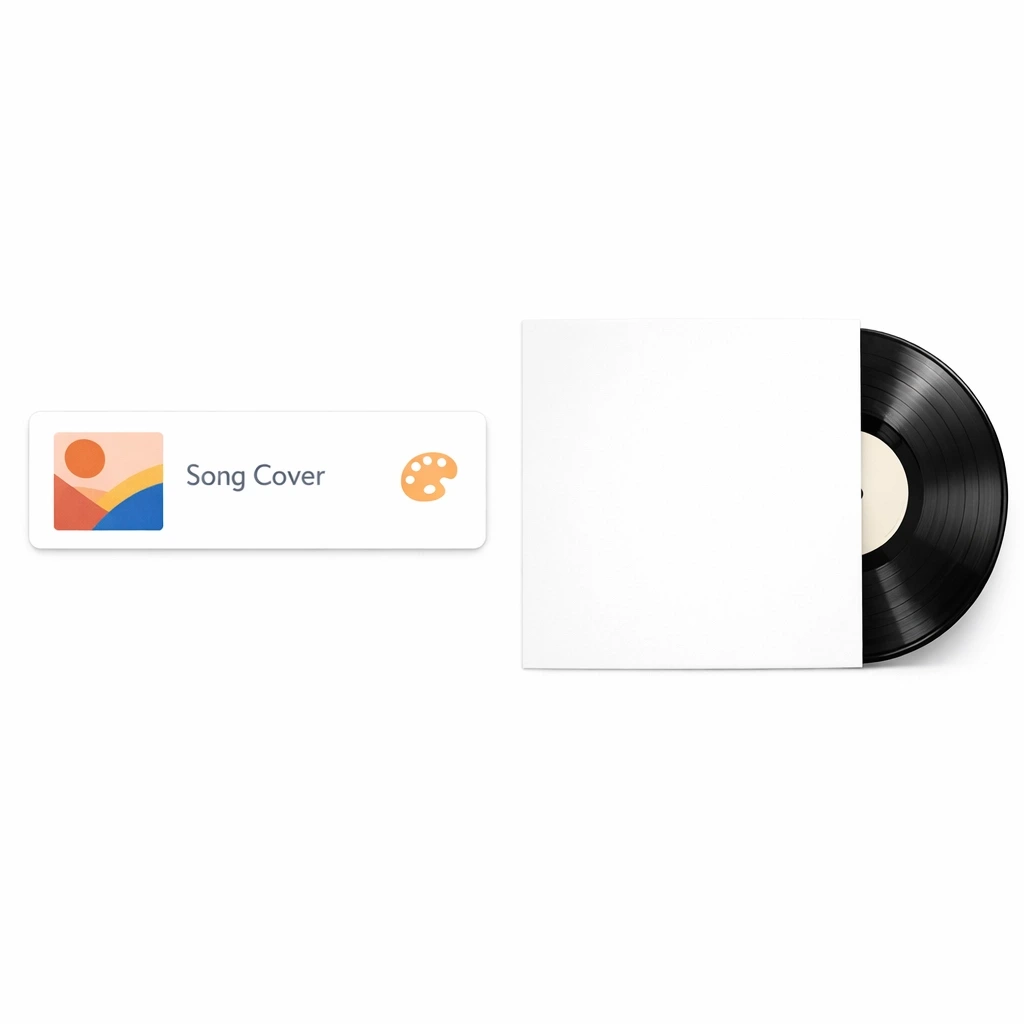 Text to Song voice cover feature card illustration showing a demo track evolving with a fresh vocal identity and tone, with a polished AI music workflow, creative visual cues, and a realistic example of how creators can transform written inspiration into original royalty-free audio for videos, games, podcasts, and branded storytelling.